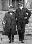 George R Mackay (the taller gentleman) and one other man on the roof of G R Mackay's studio
