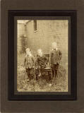 Outdoor photograph of three young boys by Milne & Co.