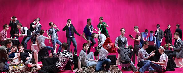 A photograph by Dan Ponting entitled 'Self(ish) Characters' - a modern equivalent of OG Rejlander's '1857 photograph 'Two Ways of Life'