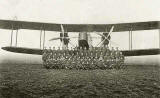 Photograph of a Handley-Page 0/400 bomber and crew  -   by T R Rodger