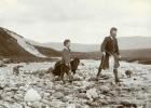 Photograph from the family of Horatio Ross  -  Hunting and Shooting in the Scottish Highlands  -  Man, Boy and Dog