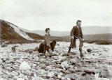 Photograph from the family of Horatio Ross  -  Hunting and Shooting in the Scottish Highlands  -  Man, Boy and Dog