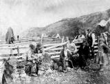 A Group at a Fence  -  possibly photographed by Horatio Ross