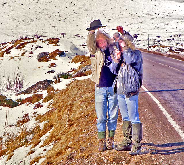 EPS Members, Doug Hamilton and Sue Hill at Rannoch Moor  -  March 1995