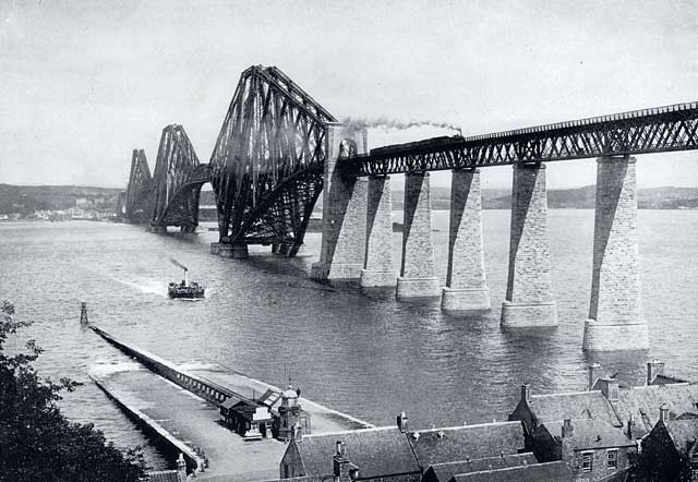W R & S  -  photograph from the early-1900s  -  The Forth Rail Bridge and Queensferry Ferry