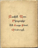 'Old Edinburgh' exhibit at the International Exhibition, Edinburgh, 1886   -  by Marshall Wane  -  Back Cover