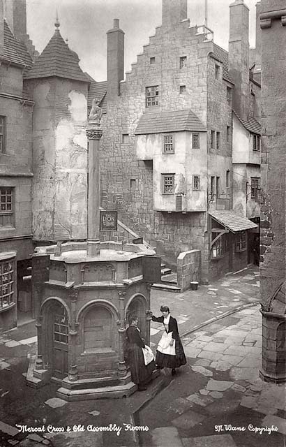 'Old Edinburgh' exhibit at the International Exhibition, Edinburgh, 1886   -  by Marshall Wane  -  Page 8  -  Mercat Cross and Old Assembly Rooms