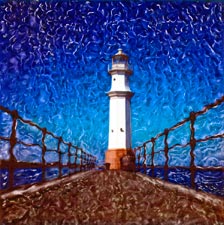 New Images of Edinburgh  -  by Trevor and Faye Yerbury  -  In exhibition, August 2004  -  Newhaven Lighthouse