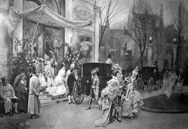 AW Elson print including formal dress and coaches. What is the event, and what is the title of this photo?