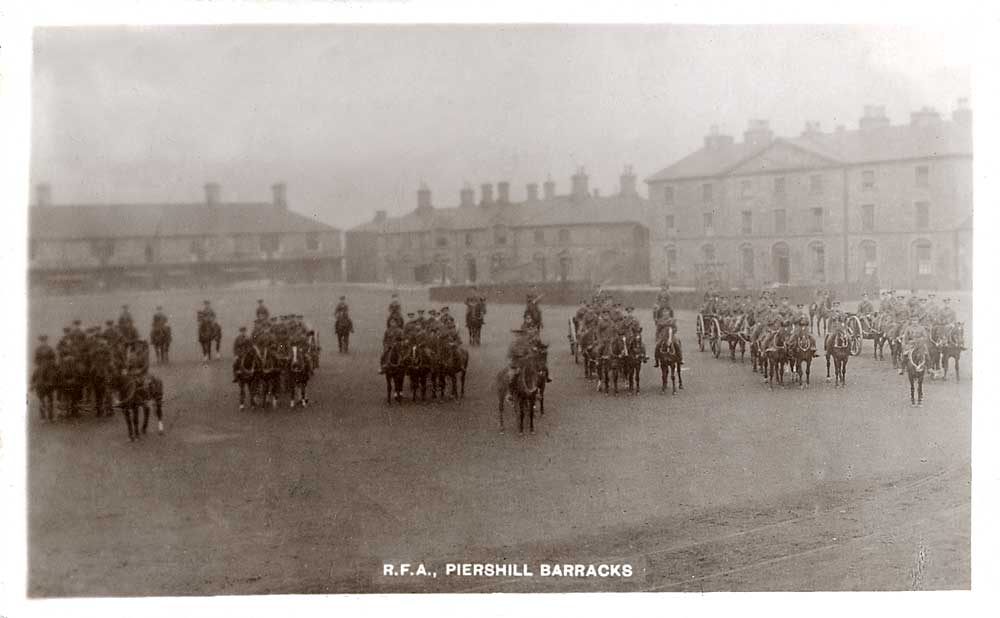 Postcard sold by H Adamson,  Piershill, Edinbrgh  -  Piershill Barracks