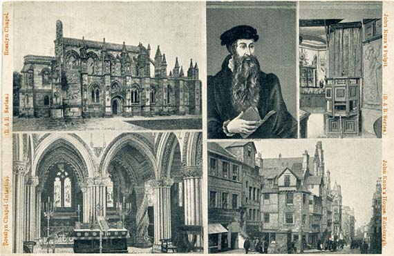 B & R Postcard  - John Knox and associated buildings