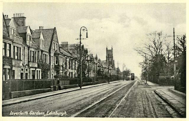 One of a Set of 8 postcards in 'Goldenacre' series,  published by Burns Stationery Depto, Goldenacre, Edinburgh  -  Inverleith Gardens