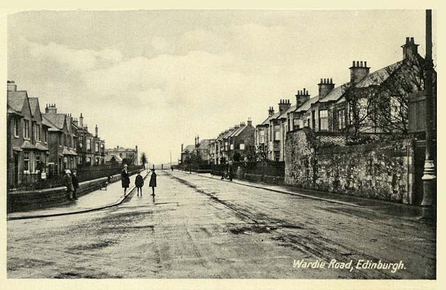 One of a Set of 8 postcards in 'Goldenacre' series,  published by Burns Stationery Depto, Goldenacre, Edinburgh  -  Wardie Road