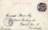 The back of a Postcard  - George Stewart & Co's Castle Series  -  General Post Office and Waterloo Place, Edinburgh