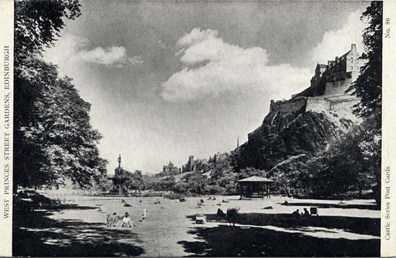 Postcard  -   Castle Series  -  West Princes Street Gardens