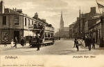 Postcard by J K Home Crawford Gravure Series  -  Looking along Portobello High Street from its junction with Bath Street