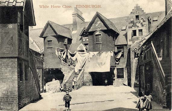 A Hartmann Postcard  -  White Horse Close near the foot of the Royal Mile