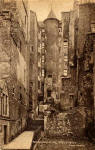 Advocates' Close off the Royal Mile, Edinburgh  -  looking up  -  Postcard  -  W J Hay  -  'Knox series'