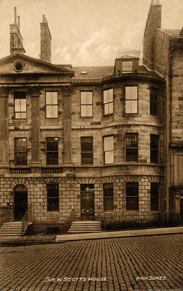 Sir Walter Scott's House in North Castle Street in Ediburgh's First New Town  -  A Postcard in the 'Knox Series' by W J Hay