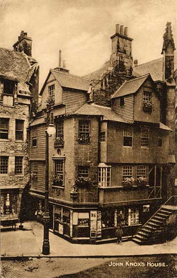 John Knox House in the Royal Mile  -  Postcard  -  W J Hay  'Knox series'