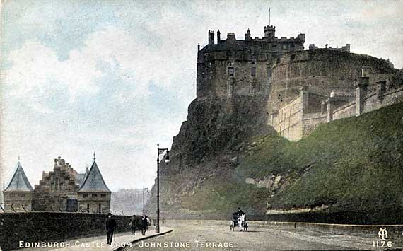Postcard by Alex A Inglis - Edinburgh Castle from Johnstone Terrace