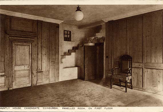 Postcard by Francis Caird Inglis  - Huntly House, Canongate, Edinburgh  -  Panelled Room on First Floor