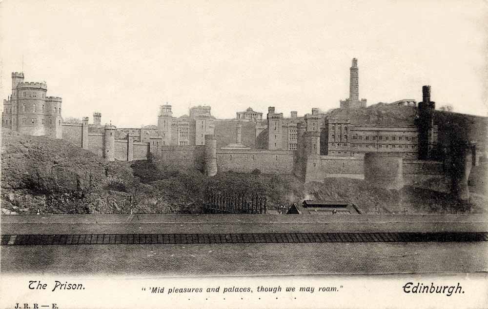 Postcard published by John R Russel of Edinburgh (JRRE)  -  Calton Jail