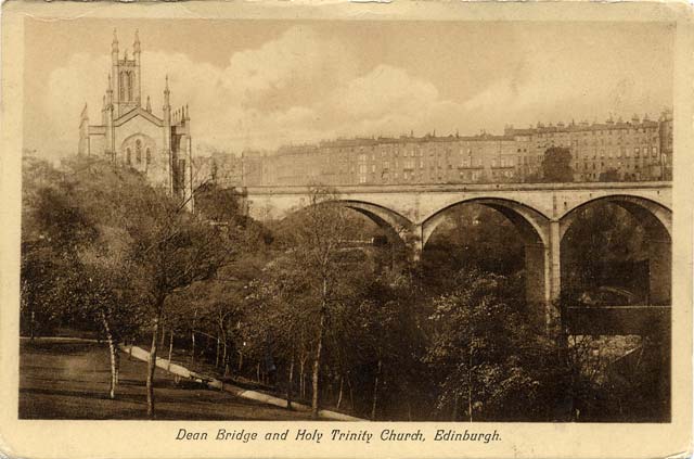 Postcard published by John R Russel of Edinburgh (JRRE)  -  Holy Trinity Church, Dean Bridge