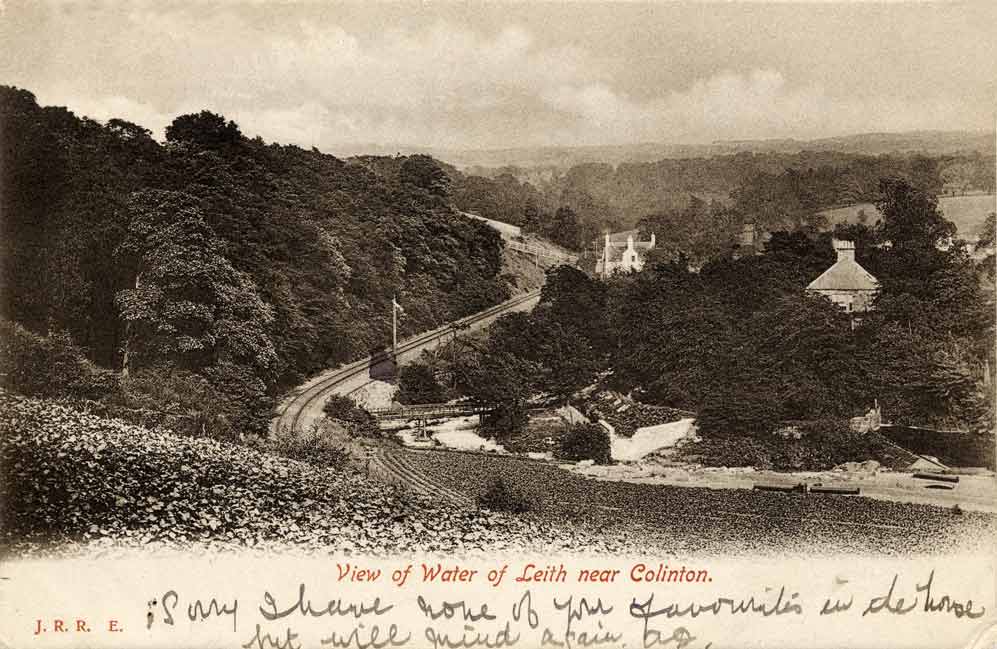 Postcard published by John R Russel of Edinburgh (JRRE)  -  Water of Leith near Colinton