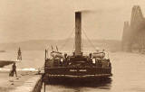 The Forth Rail Bridge and the ferry boat, Forfarshire, on the Queensferry Passage at South Queensferry