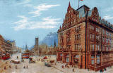 Postcard pub lished by McCorquodale & Co Ltd  -  Caledonian Railways' Princes Street Station Hotel and the West End of Princes Street