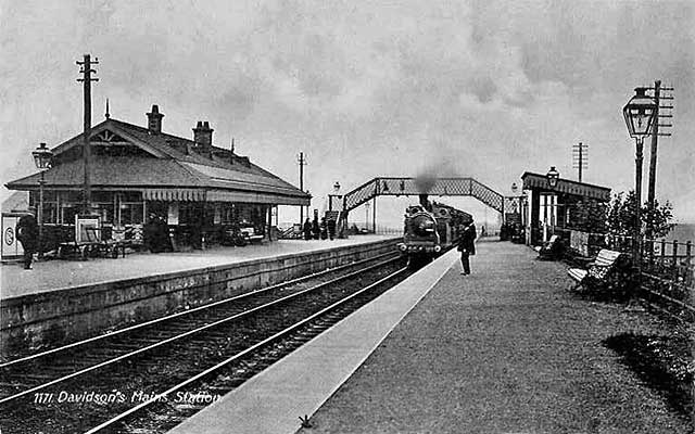 Postcard in J McCulloch  'Caledonia Sweries'  - Davidson's Mains Railway Station