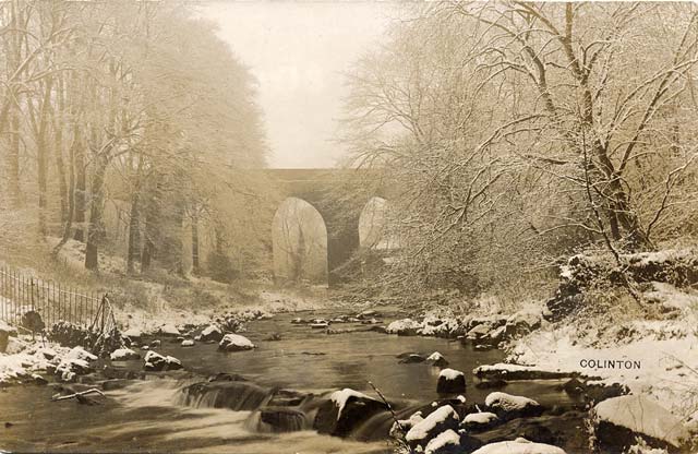 Postcard by A R Montgomery, Juniper Green  -  The Water of Leith at Colinton