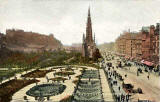 'National Series' postcard  - Princes Street and Scott Monument from NB Hotel