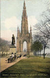 'National Series' postcard  -  Scott Monument from East Princes Street Gardens