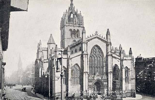 'National Series' post card  -  St Giles Cathedral, High Street, Edinburgh