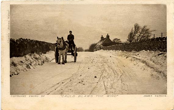 Postcard - James Patrick - Castle Series - "Cauld Blaws the Wind"
