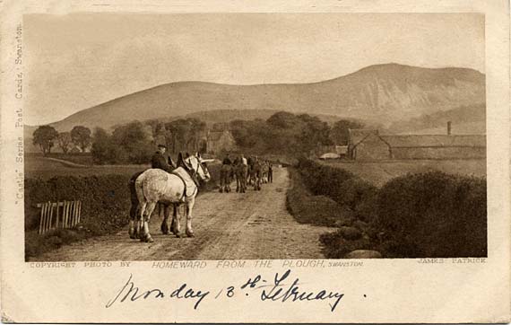 Postcard - James Patrick - Castle Series - "Homeward from the Plough, Swanston"