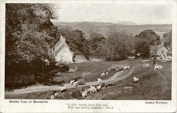 Postcard  -  James Patrick  -  Castle Series  -  "Spring Time at Swanston"