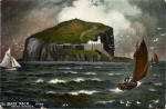 Post Card by Reginald Phillimore  -  The Bass Rock in a Storm   -  front of postcard