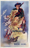 Pocket Novelty card containing 12 small views of Edinburgh  -  Picture on the front is of Scotland