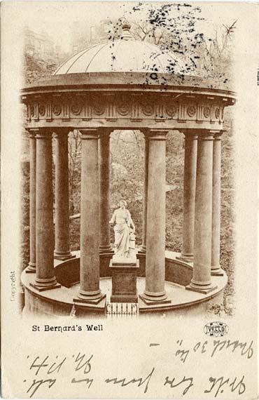 St Bernard's Well beside the Water of Leith  -   Sepia Postcard in PWM Vello Series