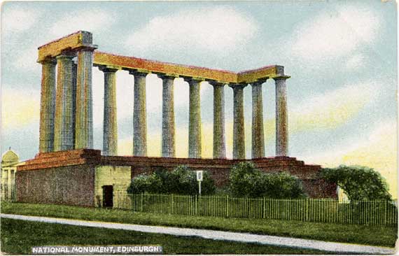 Postcard by A Louis Reis & Co  -  The National Monument on Calton Hill, Edinburgh