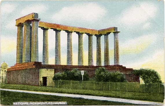 Postcard by A Louis Reis & Co - The National Monument on Calton Hill, Edinburgh