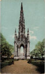 Postcard  -  Chas L Reid & Co  -  The Scott Monument in East Princes Street Gardens, Edinburgh