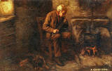 Raphael Tuck Postcard  -   'Oilette', Scottish Life and Character series  -  A Quiet Pipe