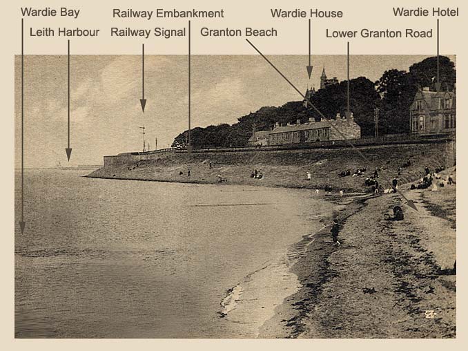 Postcard by W Smith, Goldenacre  -  Looking to Lower Granton Road from Granton Beach