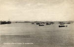 Postcard by W Smith, Goldenacre  -  Granton Breakwater and Warships