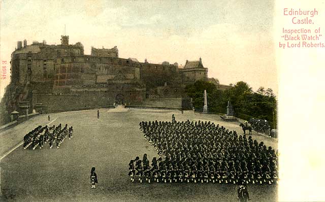 J M Postcard  -  Caledonia Series  -  Edinburgh Castle - The Esplanade