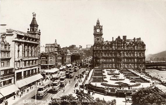 Patrick Thomson postcard  -  Princes Street  -  looking east